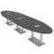 Skutchi Designs 45 in W, 165.75 in L, 29 in H, Engineered Wood Top, Grey HAR-OVL-45X166-DOU-ELEC-ASIANNIGHT - alternate 1